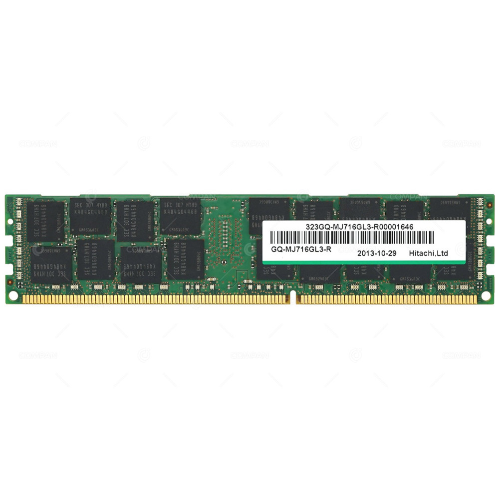 GQ-MJ716GL3-R HITACHI MEMORY 16GB 2RX4 PC3L 10600R ECC 1333MHZ CL9 240 PIN RDIMM SDRAM LOW VOLTAGE DUAL RANK DDR3